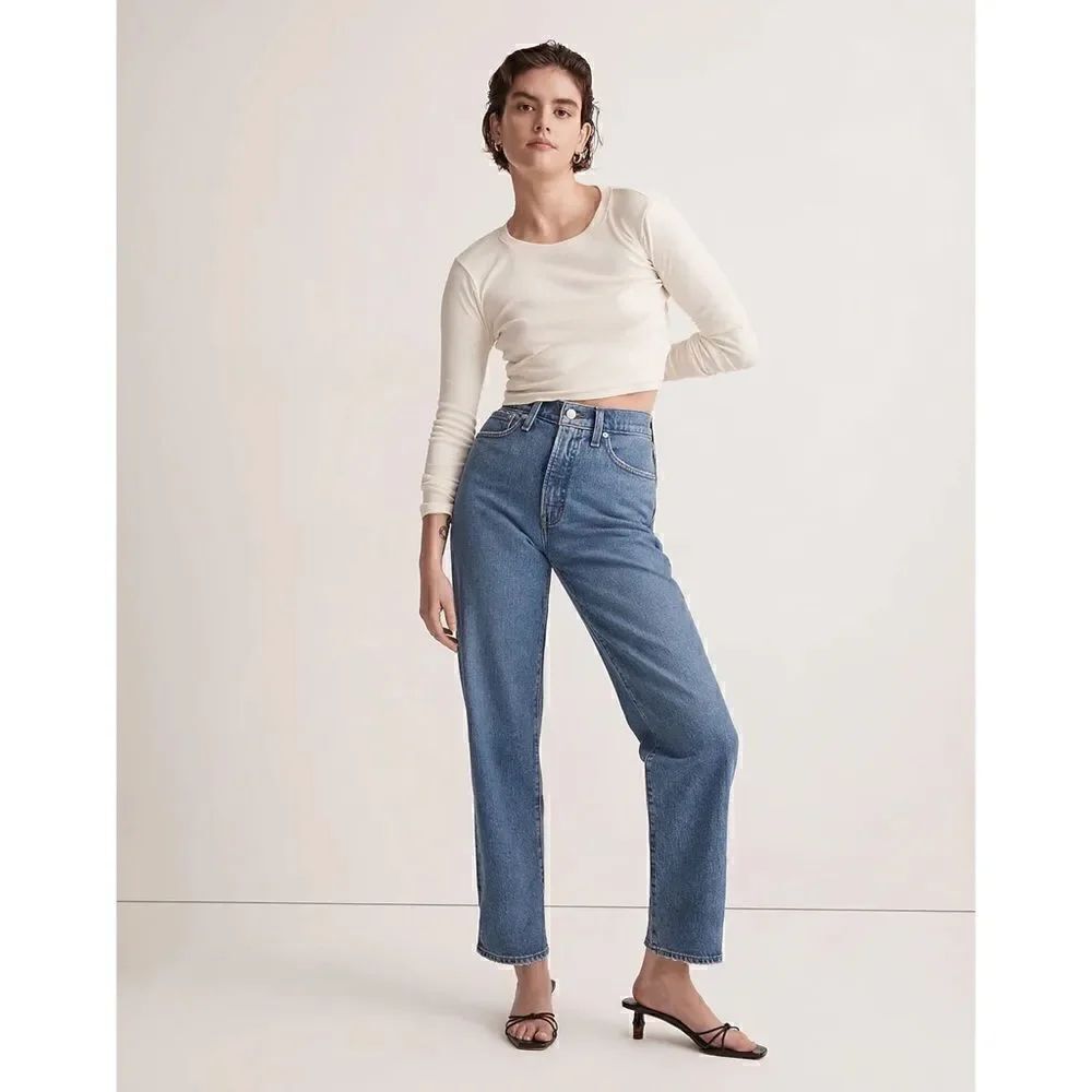 NWT Madewell The Taller Perfect Vintage Straight Jean in Earlwood Wash Size 25TL
